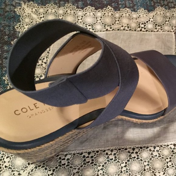 Cole Haan Cloudfeel Espadrille Wedge Sandal Blue Women's Size 7.5 - Picture 7 of 15